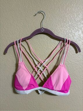 PINK Victoria's Secret Pink Colorblock Strappy Triangle Bikini Top